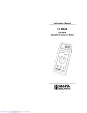 Hanna Instruments HI 8043 Instruction Manual