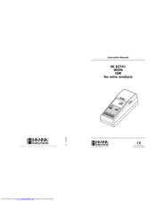Hanna Instruments HI 83741 Instruction Manual