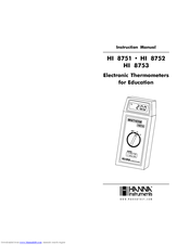 Hanna Instruments HI 8752 Instruction Manual