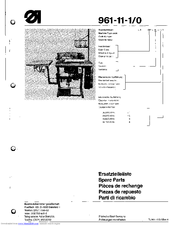Duerkopp Adler 961-11-1/0 Spare Parts