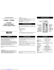 Hanna Instruments HI 9564 Instruction Manual