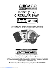 Chicago Electric 41903 Assembly & Operating Instructions