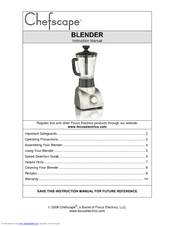 ChefScape Blender Instruction Manual
