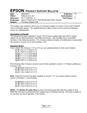 Epson P-6000 Product Support Bulletin