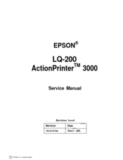 Epson LQ-200 - Impact Printer Service Manual