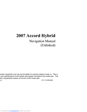 HONDA ACCORD Navigation Manual