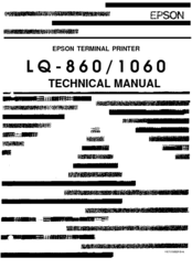Epson LQ-860 - Impact Printer Technical Manual