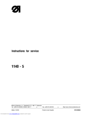 Duerkopp Adler 1140-5 Instructions For Service Manual