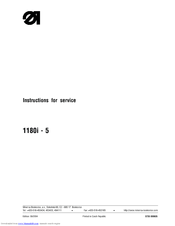 Duerkopp Adler 1180i-5 Instructions For Service Manual