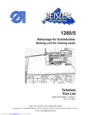 Beisler 1280/5 Parts List