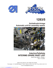 Beisler 1283/5 Spare Parts