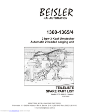Beisler 1360 Spare Parts