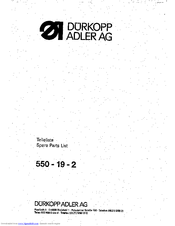 Duerkopp Adler 550-19-2 Spare Parts