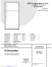 Frigidaire FRT15B3A Factory Parts Catalog
