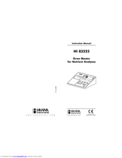 Hanna Instruments HI 83225 Instruction Manual