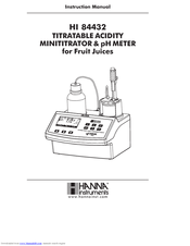 Hanna Instruments HI 84432 Instruction Manual