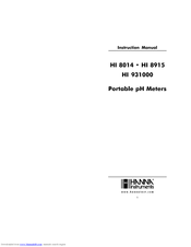 Hanna Instruments HI 8014 Instruction Manual