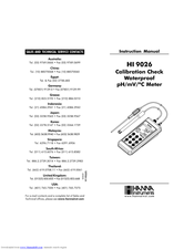 Hanna Instruments HI 9026 Instruction Manual
