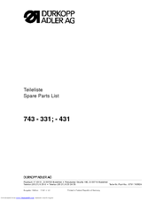 Duerkopp Adler 743-431 Spare Parts