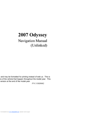 Honda Odyssey Navigation Manual