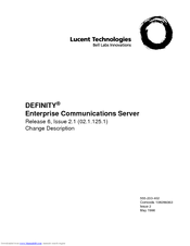 Lucent Technologies DEFINITY 6 Manual