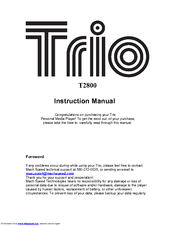 Mach Speed Technologies Trio T2800 Instruction Manual