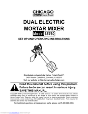 Chicago Electric 65760 Set Up And Operating Instructions Manual
