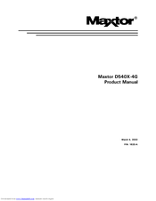 Maxtor D540X-4G Product Manual
