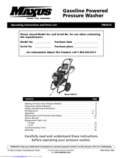 Maxus PW2515 Operating And Parts Manual