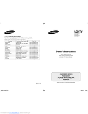 Samsung LA40F7 Owner's Instructions Manual