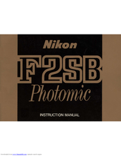 Nikon 2SB Photomic Instruction Manual