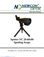 Newcon Optik Splotter NC 20-60X80 Operation Manual