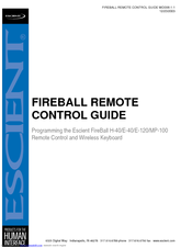 Escient FireBall H-40 Remote control Remote Control Manual