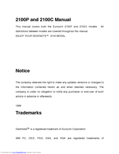EUROCOM DeskNote 2100P User Manual