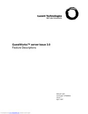 Lucent Technologies Guestworks Server server Issue 3.0 Feature Reference