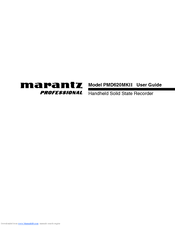 Marantz PMD620MKII User Manual