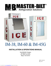 Master Bilt IM-45G s Installation & Operation Manual