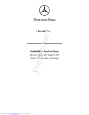 Mercedes-Benz V60 Installation Instructions Manual