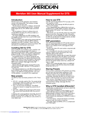 Meridian Meridian 565 User's Manual Supplement