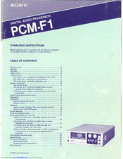 Sony PCM-F1 Operating Instructions Manual