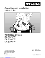 Miele DA 5381 W Operating and Operating And Installation Manual