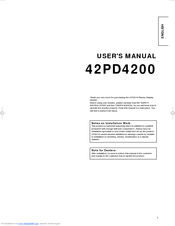 Hitachi 42PD4200 User Manual