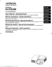 Hitachi PJ-TX100U User Manual