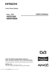 Hitachi PW2 42PD7500A User Manual