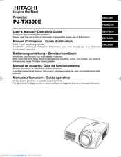 Hitachi PJ-TX300E User Manual