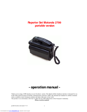 Motorola 2700 Operation Manual