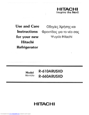 Hitachi R-610ARU5XD Use And Care Instructions Manual