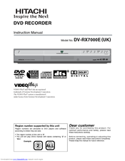 Hitachi DV-RX7000E Instruction Manual