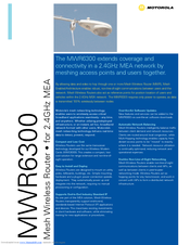 Motorola MWR6300 Instruction Booklet