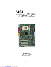 MSi 850 Pro2 User Manual